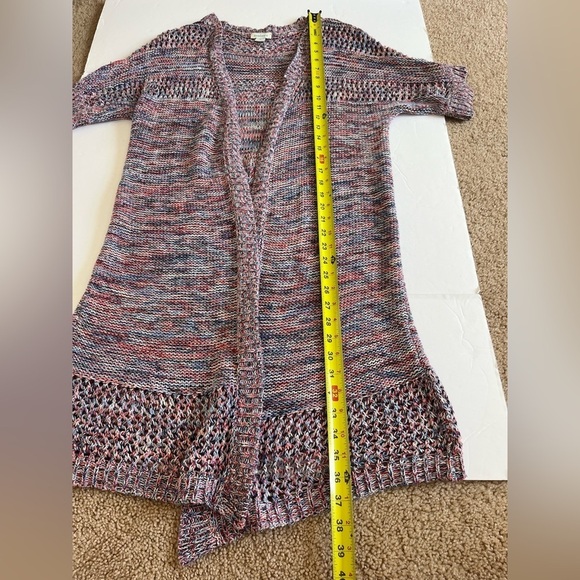 Sundance Open Hang Long Sweater Short Sleeve Size Medium Pink Blue Red - Picture 7 of 7